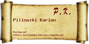 Pilinszki Karion névjegykártya